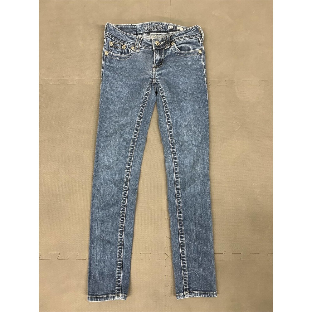 MISS ME JEANS 27 Jeweled Silver Embroidered Skinny JPW5123SK-4 FS Bnfts Charity